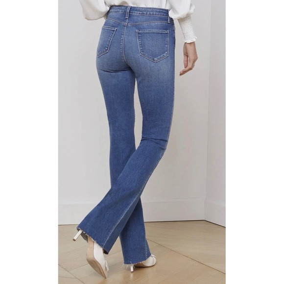 L'Angence Women's Ruth Classic Stretch Straight-leg Jean In Cambridge Size 28 - Picture 2 of 6